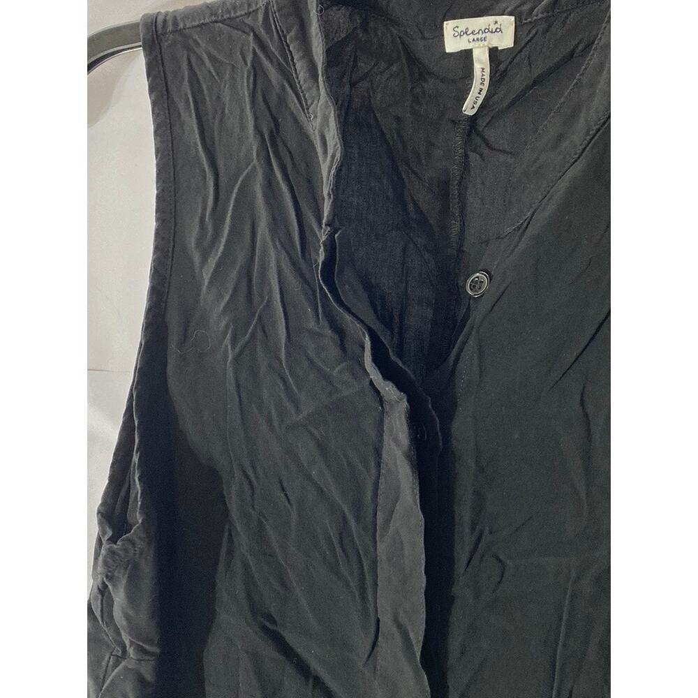 Splendid Women's Black Solid Half-Button Sleevele… - image 4